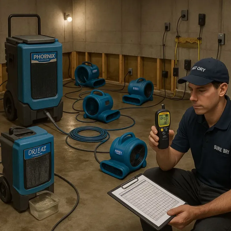 Structural Drying and Dehumidification process in Delavan Lake, WI